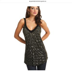 Guess tunic sequined top M NWT